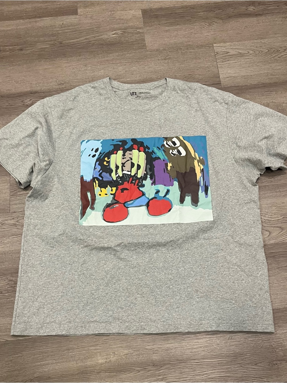 Cactus Plant Flea Market Gray Tee with Multicolor Abstract Graphic